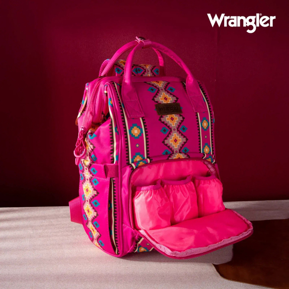Wrangler Aztec Printed Callie Backpack - Hot Pink - Picture 3 of 4